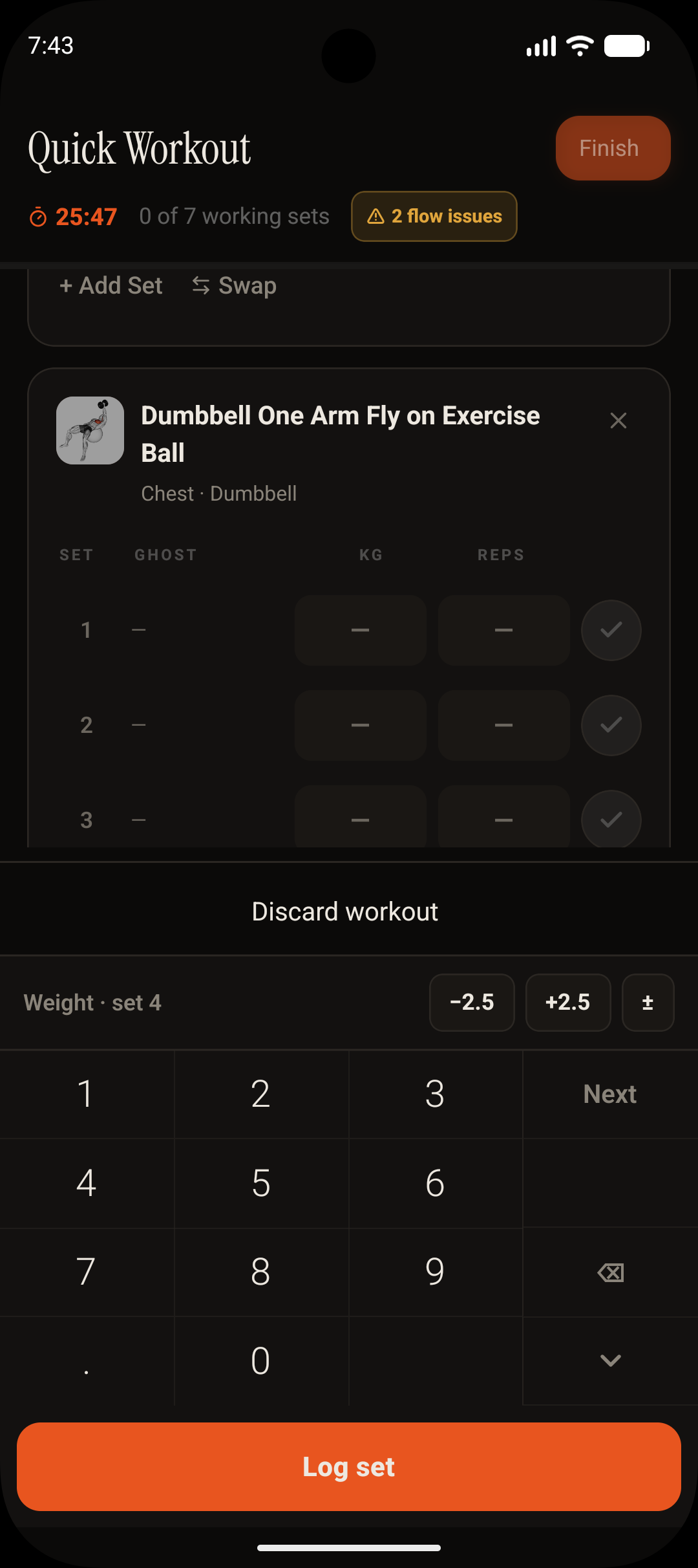 Setz custom in-gym numpad with step chips